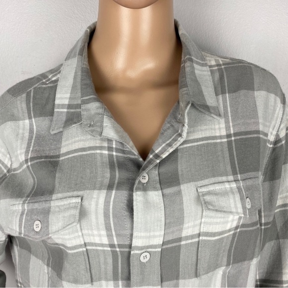 NEW PAIGE GRAY PLAID BUTTON DOWN SHIRT - Picture 3 of 5